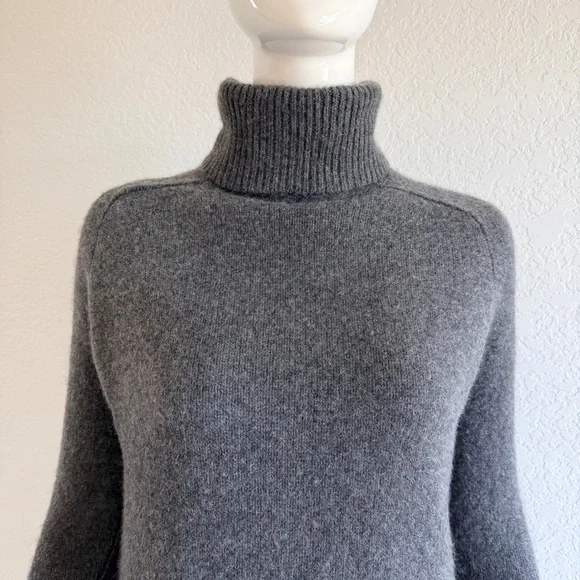 J. Crew Grey Cashmere Turtleneck Sweater - Picture 1 of 10